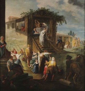 The visit to the nurse, um 1700. Creator: Pittetti (Palanca), Angela Maria (1690-1763).