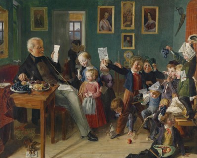 Good girls, bad boys. School class in Tyrol, First half of the 19th cent.. Creator: Ritter, Eduard, (Circle) (1808-1853).