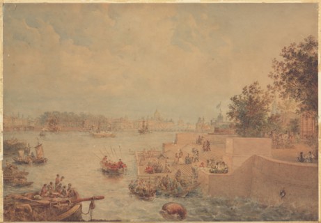 The Petrovsky Island Quay at Saint Petersburg, Mid of the 19th cen. Creator: Sadovnikov, Vasily Semyonovich (1800-1879).