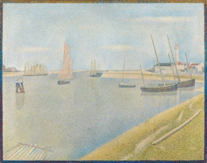 The canal of Gravelines, in the direction of the sea (Le Chenal de Gravelines, Direction..., 1890. Creator: Seurat, Georges Pierre (1859-1891).