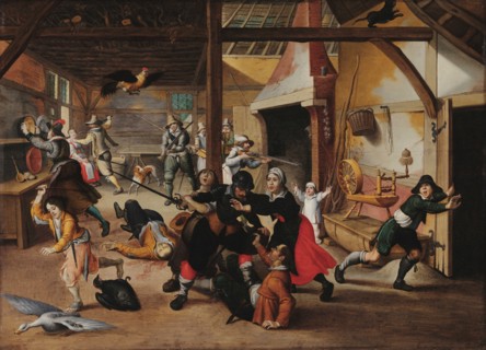 Soldiers plunder a farm, c 1620. Creator: Vrancx, Sebastiaen (1574-1647).