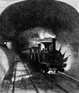 Opening of the Mont Cenis Tunnel: the first train, 1871. Creator: Unknown.