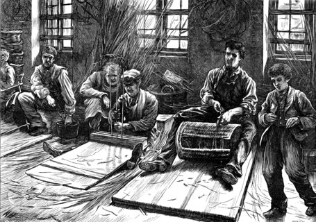 Blind basket-makers, 1871. Creator: Unknown.