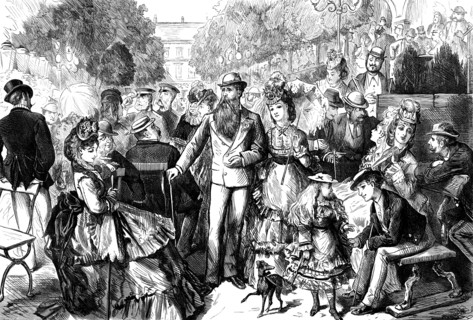 On the Kursaal Terrace, Hombourg-es-Monts, 1871. Creator: Joseph Swain.