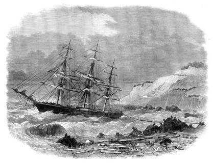 Wreck of the Underley at the back of the Isle of Wight, 1871. Creator: Unknown.