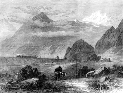 Mont Cenis Railway scenery: the Dora Valley, near Oulx, 1871. Creator: Unknown.