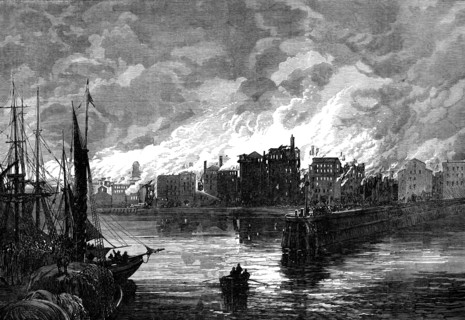 The Burning of Chicago, 1871. Creator: Unknown.