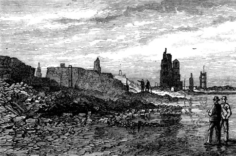 Ruins of Chicago after the Fire: Sherman House Block, 1871. Creator: Unknown.