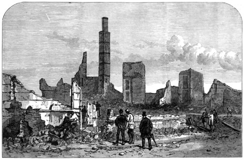 The Ruins of Chicago: the Tremont House, 1871. Creator: Unknown.