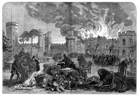 The Fire at Warwick Castle, 1871. Creator: Unknown.