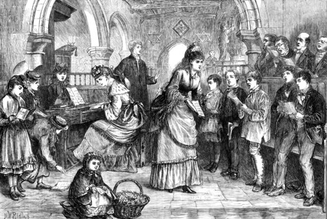 The Village Choir at Rehearsal, drawn by M. W. Ridley, 1871. Creator: Unknown.