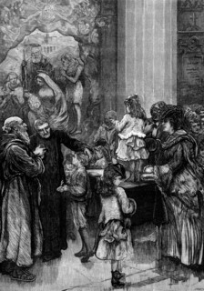 Festival of the Presepe, in the Ara Coeli Church, at the Capitol, Rome, 1871. Creator: Joseph Swain.