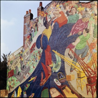 People's River Mural, Creek Road, Greenwich, Greater London Authority, 1975-1985. Creator: Leonard Robin Mattock.