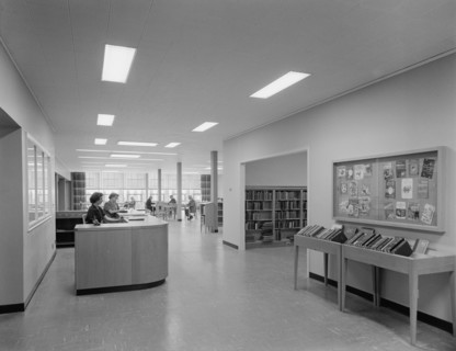 New Canaan Public Library, New Canaan, Connecticut, 1953. Creator: Gottscho-Schleisner, Inc.