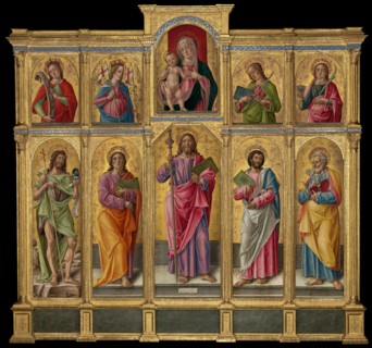 Polyptych with Saint James Major, Madonna and Child, and Saints, 1490. Creator: Bartolomeo Vivarini.