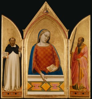 The Virgin Mary with Saints Thomas Aquinas and Paul, about 1335. Creator: Bernardo Daddi.