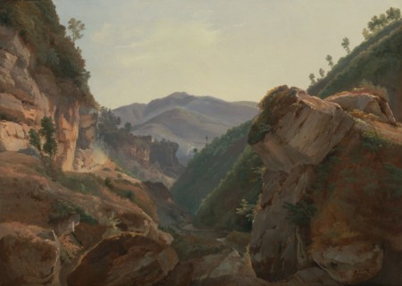 Mountain Landscape with Road to Naples, about 1821-1825. Creator: Charles Remond.