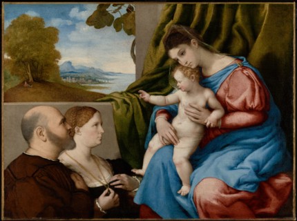 Madonna and Child with Two Donors, about 1525-1530. Creator: Lorenzo Lotto.