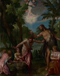The Baptism of Christ, about 1580-1588. Creators: Paolo Veronese, Workshop of Veronese.
