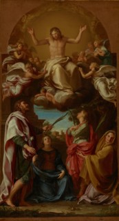 Christ in Glory with Saints Celsus, Julian, Marcionilla and Basilissa, 1736-1737. Creator: Pompeo Batoni.