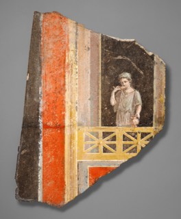 Fresco Fragment: Woman on a Balcony, 10 B.C.-A.D. 14. Creator: Unknown.