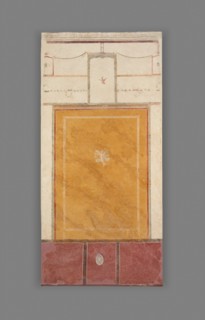 Frescoed Wall with White Ground and Yellow Center Panel, A.D. 50-79. Creator: Unknown.