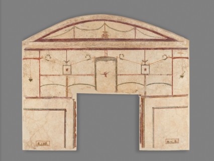 Frescoed Wall with Double White Field and a Niche, A.D. 50-79. Creator: Unknown.