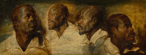 Four Studies of a Male Head, c1617-1620. Creator: Workshop of Peter Paul Rubens.