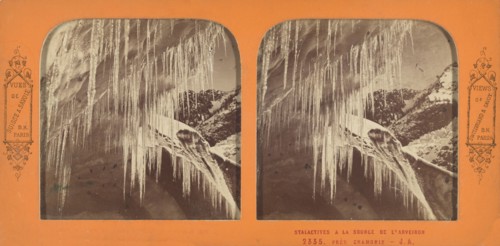 Stalactites a la Source de l'Arveiron pres Chamonix, 1860s. Creator: Adolphe Block.