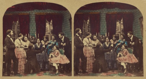 Family meeting, about 1865. Creator: London Stereoscopic & Photographic Co.