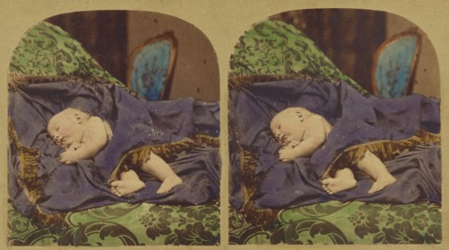 Baby sleeping, about 1860. Creator: London Stereoscopic & Photographic Co.
