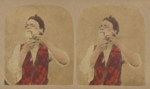 Man shaving, about 1860. Creator: Thomas Sutton.