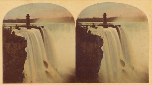 The Horse-Shoe Fall, Niagara. From below Goat Island., 1859. Creator: William England.