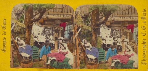 Groupes de Genre: people in costumes, 1860s. Creator: Charles Gerard.