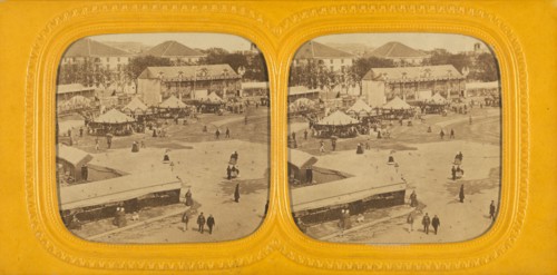 Vue Instantanee de Paris. Foire au pain d'epices. Place du Trone, 1860s. Creator: E Lamy.