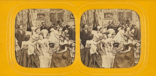 Genre parlor scene, 1860s. Creator: E Lamy.