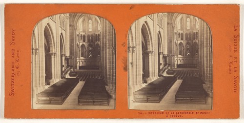 Interieur de la Cathedrale St. Pierre a Geneve, 1855-1865. Creator: E Lamy.