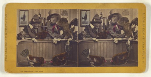 The Chicken dispute., 1870. Creator: Eugene S. M. Haines.