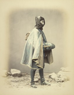 Subject in Winter Dress, about 1868. Creator: Felice Beato.