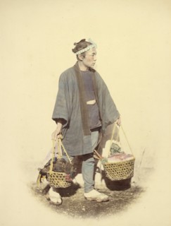 Japanese Cook, Returning from Market, 1866-1867. Creator: Felice Beato.