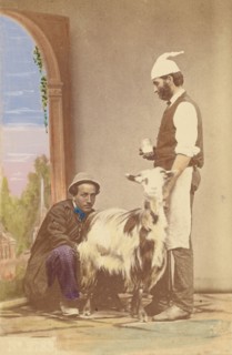 Two men and a goat, about 1865. Creator: Giorgio Sommer.