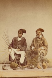 Two men making baskets, 1865-1870. Creator: Giorgio Sommer.