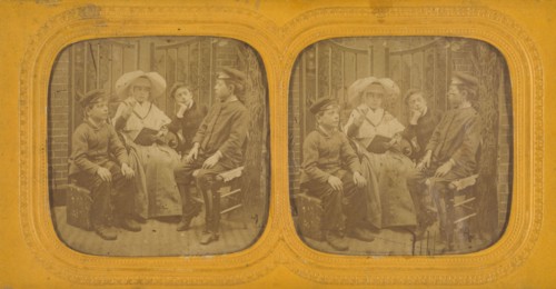 Genre scene: nun lecturing three children, 1855-1865. Creator: H. Noe.