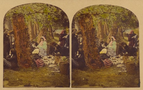 A Picnic Party, about 1857. Creators: London Stereoscopic & Photographic Co, Joseph John Elliott.