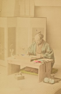 A Japanese Artist at Work, 1897. Creator: Ogawa Kazumasa.