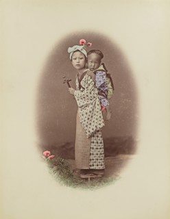 Carrying Baby, 1870s-1890s. Creator: Kusakabe Kimbei.