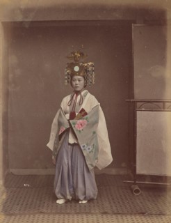 Woman in Headdress, 1870s-1890s. Creator: Kusakabe Kimbei.
