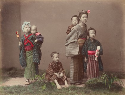 Carrying Children, 1870s-1890s. Creator: Kusakabe Kimbei.