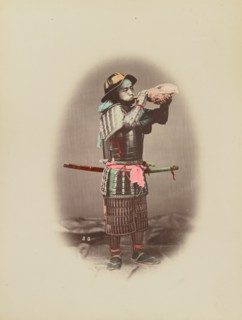 Samurai in Armour, 1870s-1890s. Creator: Kusakabe Kimbei.