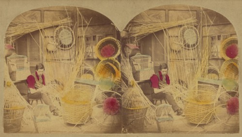 The Basket Maker, about 1860. Creator: London Stereoscopic & Photographic Co.